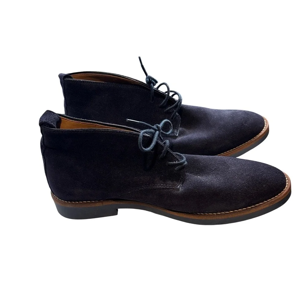 Zara Man Dark Blue Suede‎ Chukka Boots Size 42 US 9 Heritage Preppy Gentleman